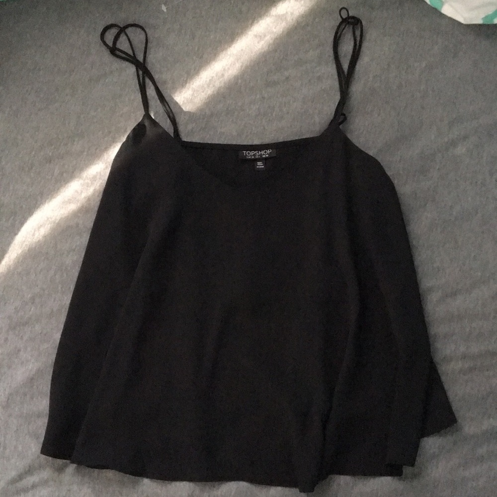 Topshop Rouleau black swing camisole tank